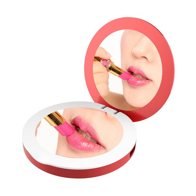 Wish Hot Selling Mini Power Bank Mirror Light for Women Free Shipping India Cosmetics Fashion Accessory LED Micro USB Interface