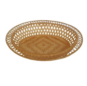 Venta al por mayor de cestas de almacenamiento tejidas de bambú con tapa y asas organizador de cocina de ratán barato decoración del hogar de Vietnam - Product Image 1