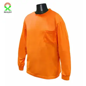 Newest Cheap Breathable and Dry Fit hi vis work long sleeve shirt safety clothing