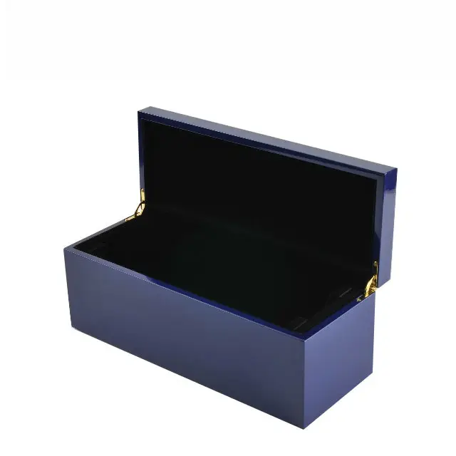 Personalizzato pianoforte blu lacca finitura di lusso bottiglia di vino scatola di imballaggio