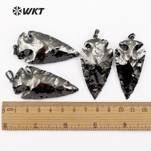 WT-P1379 Bán Buôn Full Black Gun Electroplated Ấn Độ Agate Mũi Tên Mặt Dây Cho Thời Trang Phụ Nữ Necklace Làm Kết Quả - Product Image 6