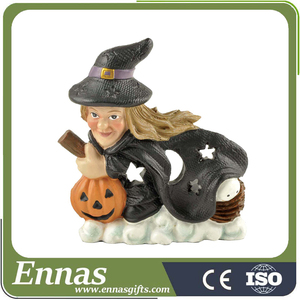 Resina de la <span class=keywords><strong>Bruja</strong></span> de Halloween Manualidades con tealight para ideas de decoración - Product Image 1