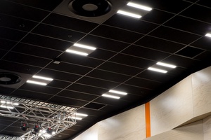 Plafonnier cinéma utiliser tissu <span class=keywords><strong>de</strong></span> fibre <span class=keywords><strong>de</strong></span> verre noir <span class=keywords><strong>laine</strong></span> <span class=keywords><strong>acoustique</strong></span> noir - Product Image 6