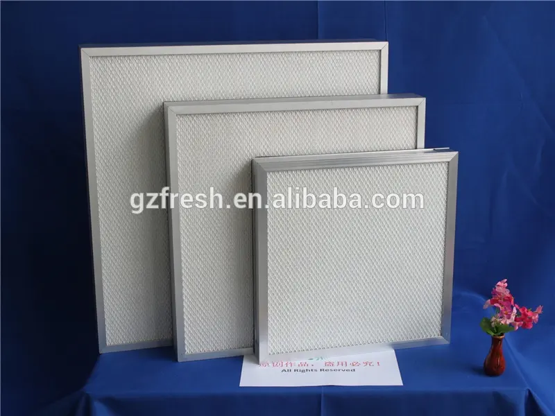 99.99% H13 14 fiberglass mini-pleat hepa filter for cleanroom with merv 19 20