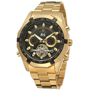 Forsining — montre automatique en acier inoxydable pour hommes, marque de luxe, couleur or, vente en gros, chinoise - Product Image 1