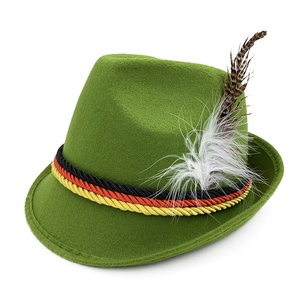 MH-0088 Festival <span class=keywords><strong>de</strong></span> la bière allemande Oktoberfest Costume bavarois Alpine feutre chapeau-gris vert <span class=keywords><strong>rouge</strong></span> marron couleurs - Product Image 1