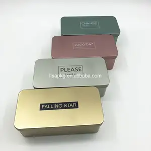 Embalagem personalizada pequena colorida de crianças caixa de lata de presente de natal caixa de metal personalizada