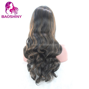 Wig Rambut Sintetis Model Body Wave Wig Sintetis untuk Wanita Kulit Hitam Wig Sintetis Panjang Bergelombang - Product Image 4