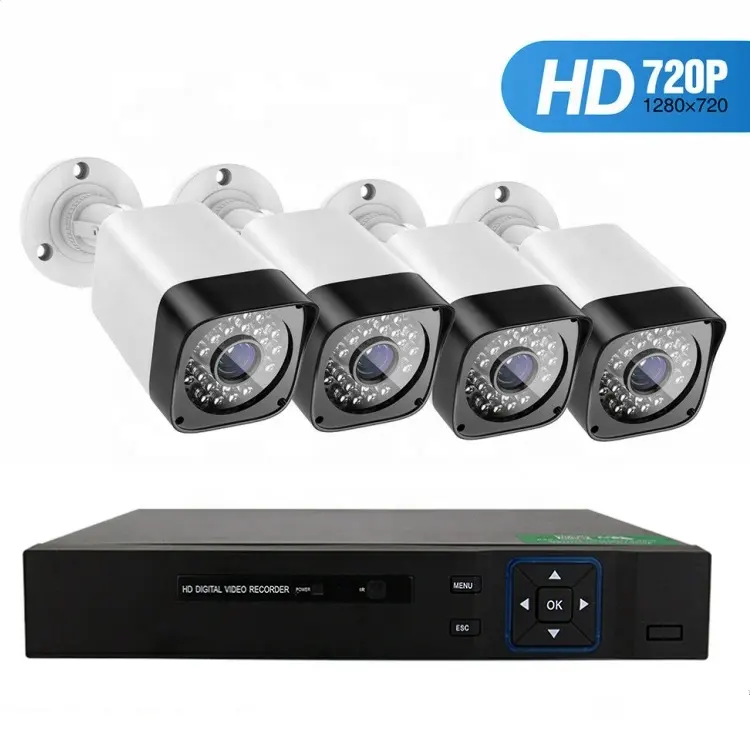 4CH 5 in 1 ahd กล้องวงจรปิด dvr ชุดกล้องราคาถูกหน้าแรกระบบรักษาความปลอดภัย 720 p 1080 p