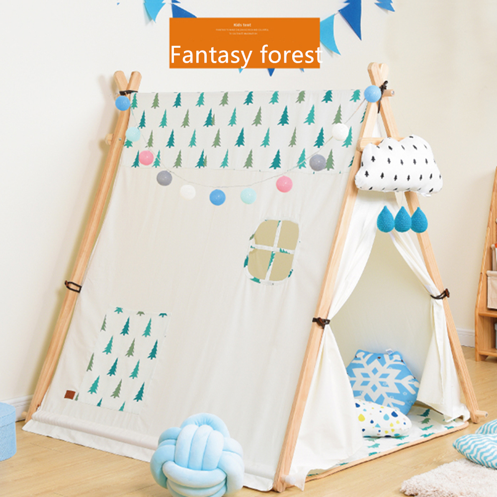 Duurzaam Katoen Canvas Een Frame Kids Tent Voor Kinderen Spelen Baby Kerstcadeau Indoor Baby Teepee