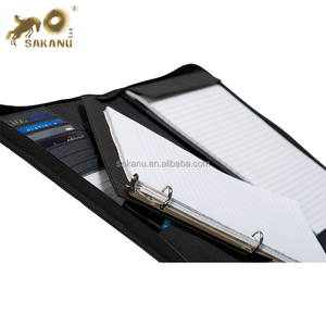 Executive A4 Zippered Padfolio Với Chất Kết Dính <span class=keywords><strong>3</strong></span> Vòng Có Thể Tháo Rời - Product Image 3