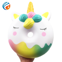 Vente en gros OEM, licorne géante en forme de beignet, en PU, à montée lente, douce, parfumée, personnalisée, promotionnelle de Noël, squishy décoratif