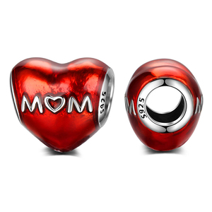 Commercio all'ingrosso fai da te 925 in argento Sterling a forma di cuore ciondoli per la <span class=keywords><strong>festa</strong></span> <span class=keywords><strong>della</strong></span> <span class=keywords><strong>mamma</strong></span> per il braccialetto - Product Image 1