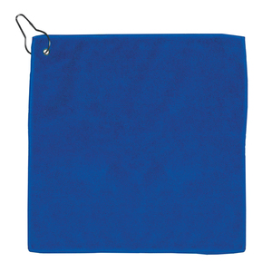 Bleu 300GSM Blanc Microfibre Serviettes De Golf Avec Crochets Métalliques Oeillet Mousqueton Clip - Product Image 2