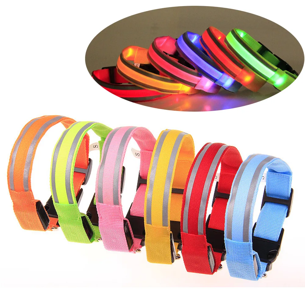 Usb Rechargeable Pet Collars Eco friendly Reflective Adjustable Night Safety Flashing Led Dog Collar