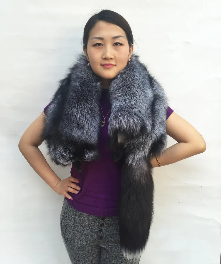 Luxury Style Top Quality Genuine Fox Fur Snood Scarf