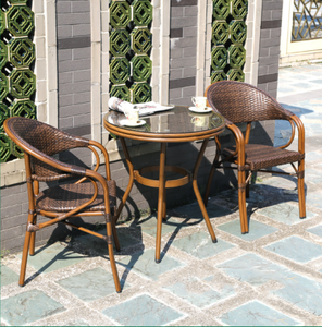 Uplion istifleme bahçe balkon alüminyum sandalye dayanıklı <span class=keywords><strong>Bistro</strong></span> açık Cafe yemek sandalyesi veranda <span class=keywords><strong>Rattan</strong></span> sandalye - Product Image 4