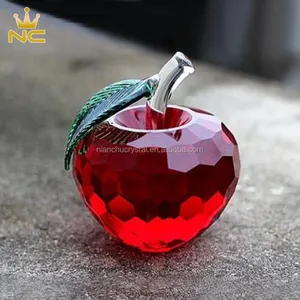 Vetro decorativo Sfaccettato Trasparente Rosso Viola di Cristallo di Apple Per I Regali di Nozze