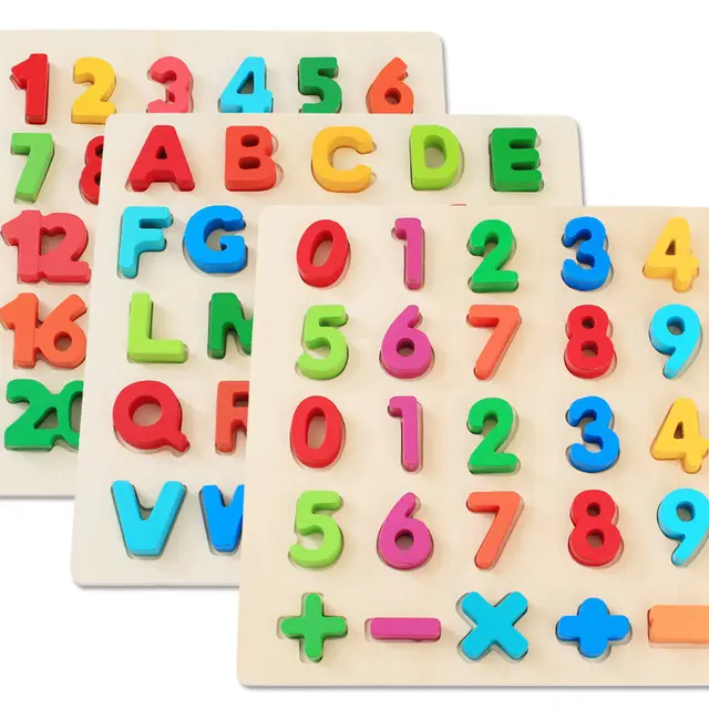 Alphabet Puzzle Board Blocks Zahlen Formen Holz für Kleinkinder Bunte ABC Holz buchstaben 1-20 Magic Cubes Natürliche Holz farbe