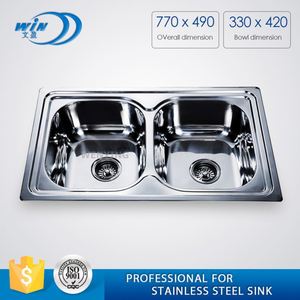 Utilizados cocina moderna diseños iguales profundo doble fregadero de acero inoxidable - Product Image 1