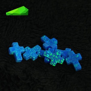 Piedras preciosas <span class=keywords><strong>sueltas</strong></span> de ópalo sintético con forma de cruz y piedra azul hermosa - Product Image 6