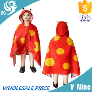 Upf50+ velor phản ứng in azo miễn phí biểu tượng tùy chỉnh trẻ em poncho bãi biển khăn - Product Image 5