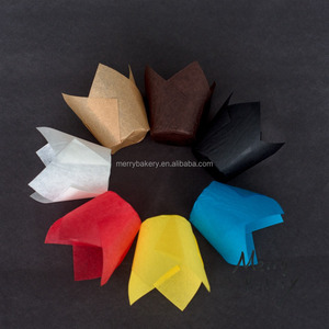<span class=keywords><strong>Pirottini</strong></span> a Tulipano Neri Antiaderenti per Dolci/<span class=keywords><strong>Muffin</strong></span>/Torte -- Base 2 Pollici - Product Image 4