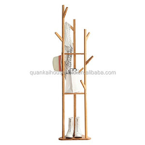 Bambù Triangolo <span class=keywords><strong>Appendiabiti</strong></span> Vestiti Scaffale <span class=keywords><strong>Angolo</strong></span> Cremagliera - Product Image 1