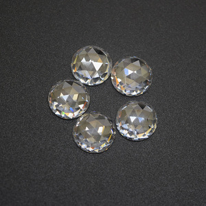 Pietra di zirconia cubica bianca creata in laboratorio, taglio rosa, fondo piatto e rotondo, 8 mm - Product Image 3