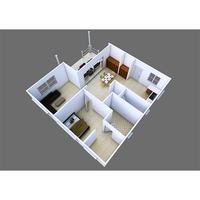 Seychelles 84 Maison préfabriquée de luxe en ciment, villa à pente plate, design fabriqué à partir de panneaux sandwich de haute qualité