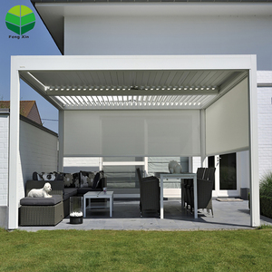 Pergola in Alluminio dal Design Moderno con Ombreggiatura Regolabile e Porte Scorrevoli in <span class=keywords><strong>Vetro</strong></span> - Product Image 5