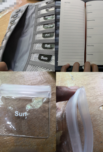 Étuis de rangement pour médicaments écologiques, étuis de rangement pour pilules de voyage, étui à pilules de voyage pour 7 jours, organisateur de médicaments <span class=keywords><strong>AM</strong></span>/<span class=keywords><strong>PM</strong></span>, sacs de rangement, pochettes en EVA - Product Image 6