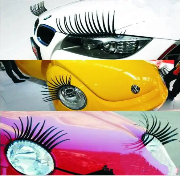 Private Label Colorful 3D Sexy Car Eyelashes Fake False Eyelash Headlights Stickers