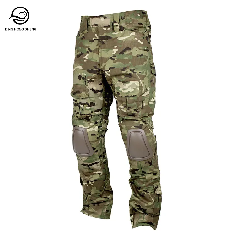 Pantalones de combate tácticos CS para exteriores, Camuflaje, caza Gen2 BDU, con rodilleras