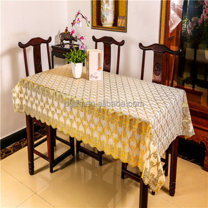 Draps de Table en dentelle vinyle rouge, 100% housses de Table d'usine, chemin de Table en or, Offre Spéciale pièces - Product Image 5