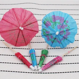 Mini size chinese paper umbrella toothpick with wood stick