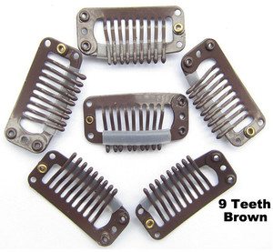 <span class=keywords><strong>Clip</strong></span> a pettine a scatto 9 denti in metallo parrucca parrucca fai da te <span class=keywords><strong>capelli</strong></span> <span class=keywords><strong>Extension</strong></span> <span class=keywords><strong>clip</strong></span> parrucca per accessori per parrucca - Product Image 2