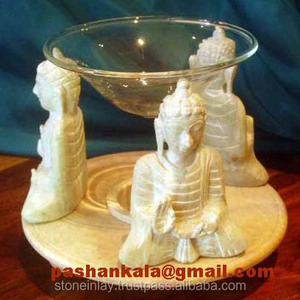 Brûleur d'huile aromatique en pierre de savon, Design bouddha, g - Product Image 1