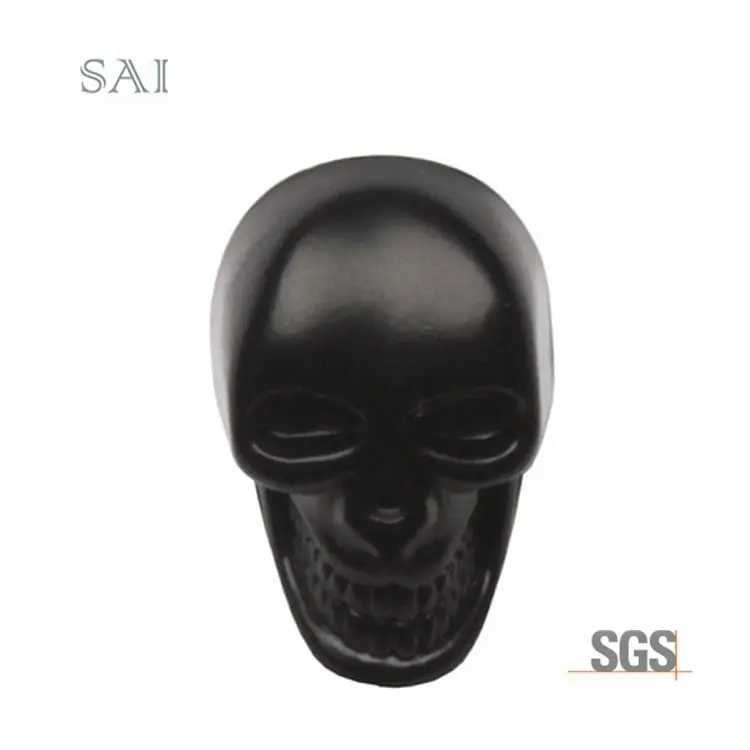 Wholesale Fancy Black Skull Shaped Metal Shank Button