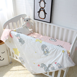 Encargo al por mayor elefante Rosa impresa 100% algodón orgánico niño niña bebés <span class=keywords><strong>cuna</strong></span> ropa de cama conjunto bebé cama <span class=keywords><strong>cuna</strong></span> - Product Image 4