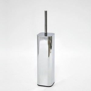 Utility Cylindrical Black And Poly Stainless Steel Handle Toilet Brush Stand - Product Image 2