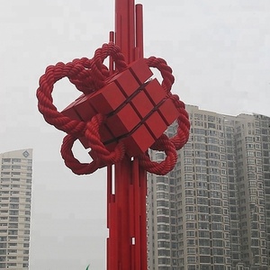 Fuera Parque productos hechos a mano de gran urbana de acero inoxidable nudo chino escultura de estilo - Product Image 1