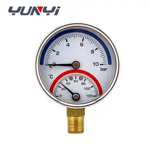 combined temperature pressure gauge