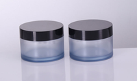 Pots en plastique ronds de 50 g 50 ml transparents, ambrés avec couvercle noir, blanc, doré pour cosmétiques