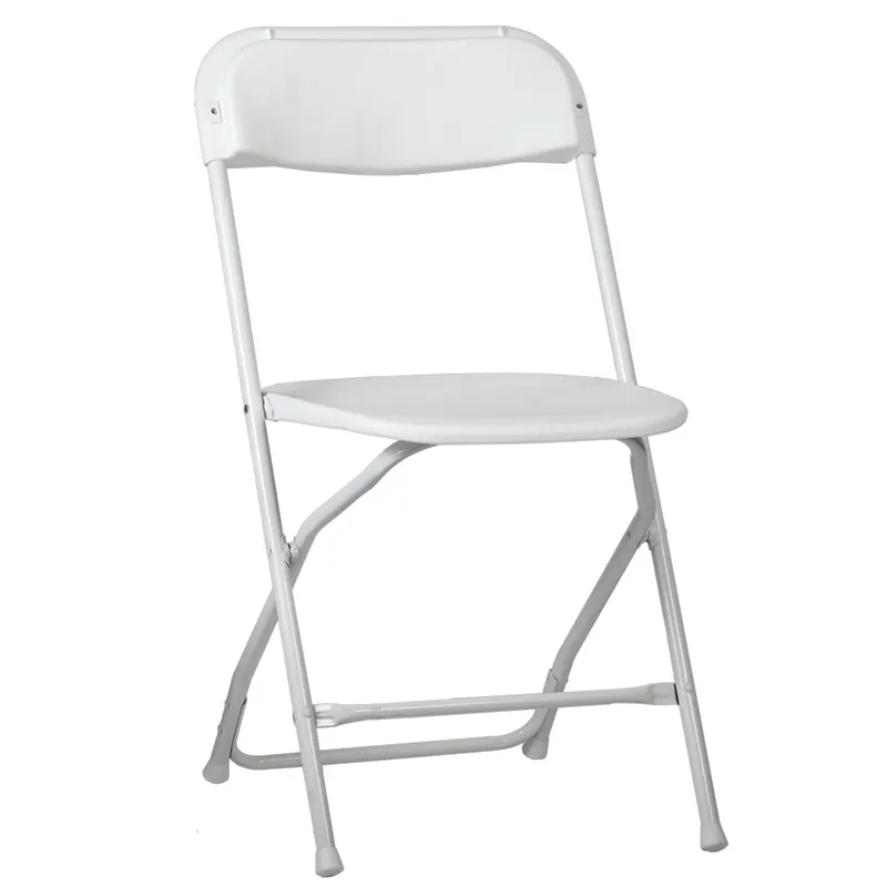 Wholesale White Polypropylene Chair Outdoor Portable Plastic Folding Chair With Aluminum Legs