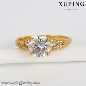 14076 xuping銅合金<span class=keywords><strong>Dubai</strong></span> 24 18kゴールドメッキ婚約ダイヤモンドリング - Product Image 3