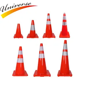 고속도로 신호 유연한 PVC 도로 모자 사용 교통 콘 판매 반사 안전 교통 콘