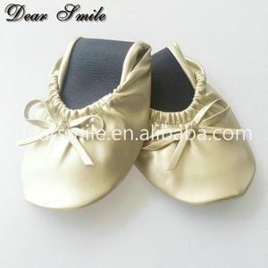 Women Gold Ballet <strong>Flats</strong> <strong>Roll</strong> up Ballerina <strong>Shoes</strong> for <strong>Party</strong> Dance ,promo Gift and Wedding with Bag