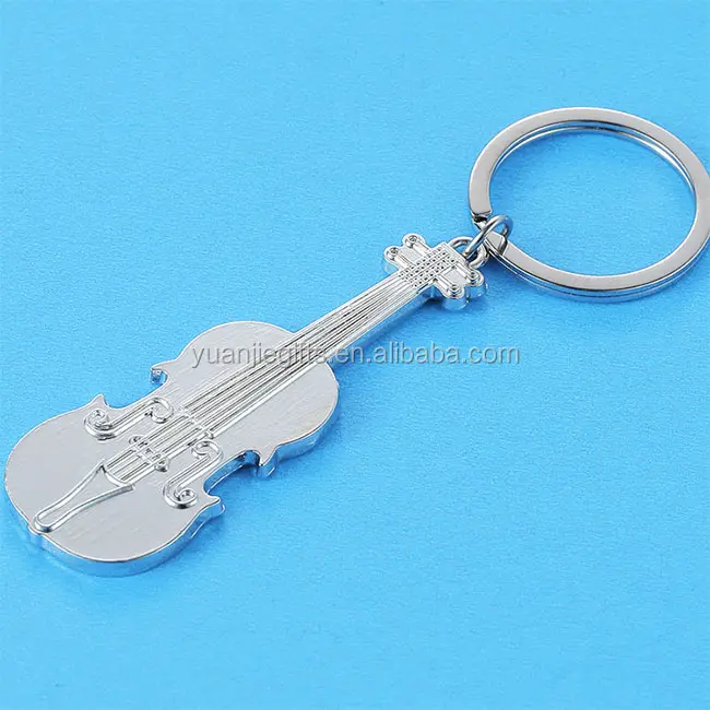 Violin形状キーホルダーCustom Blank Metal Keychain卸売格安価格メタルキーホルダー