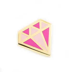 Popular OEM metal diamond shape gold enamel lapel pin badge